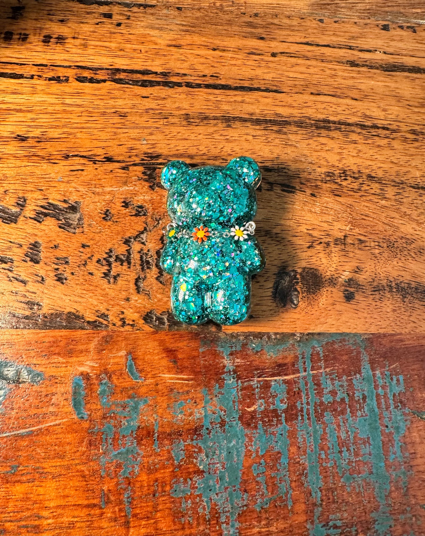 Turquoise bear brooch