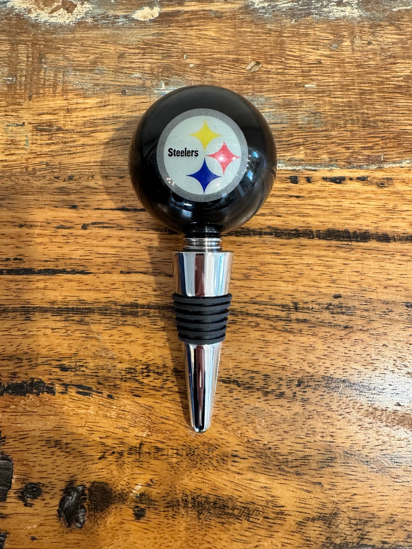 Steelers billiard Ball Wine Stopper & Corkscrew Set