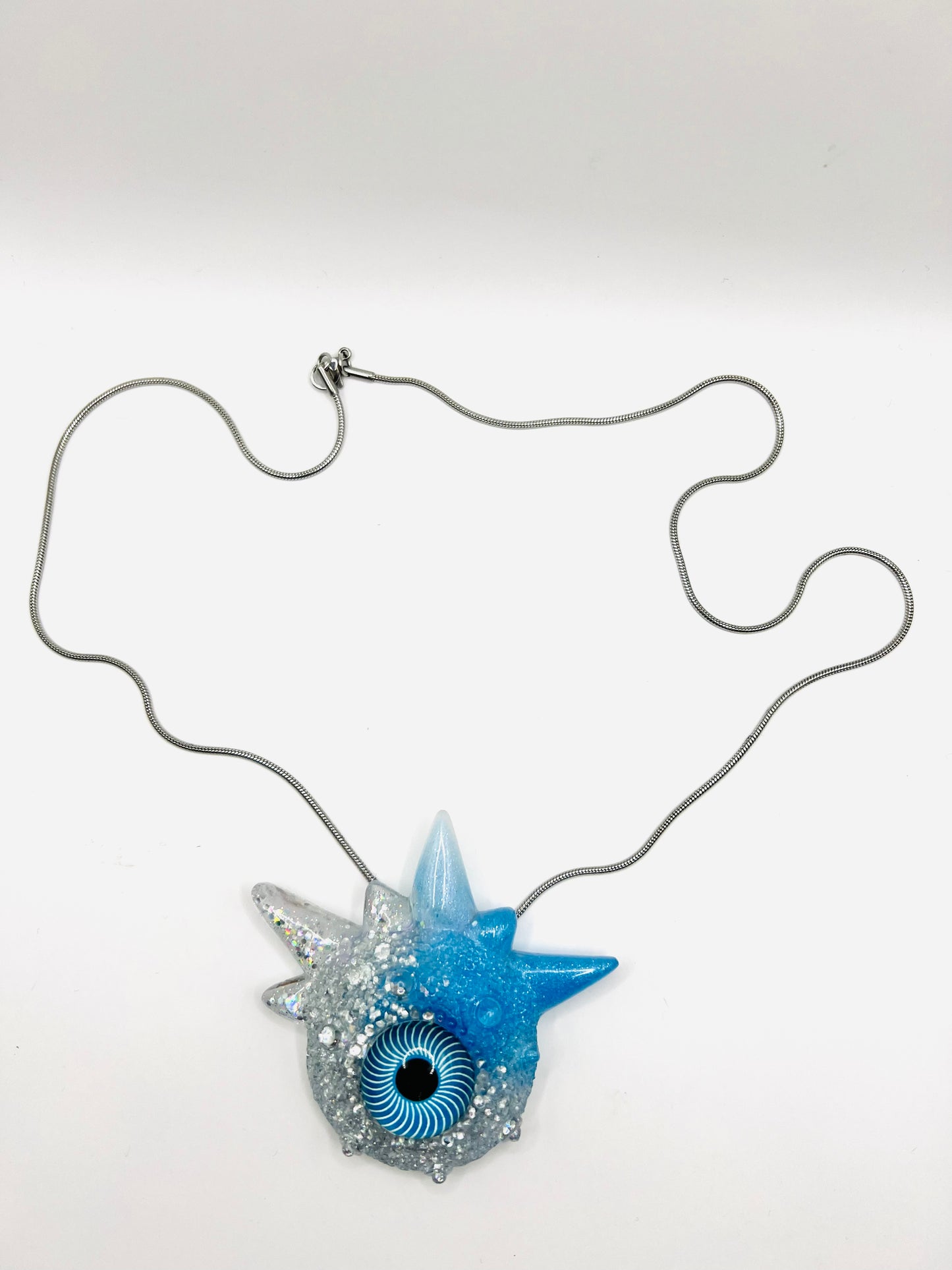 Gothic necklace, evil eye jewelry, dragon eye, handmade resin necklace, quirky pastel goth gift, spooky jewelry, kawaii gift.