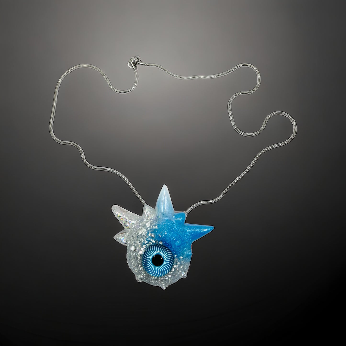 Gothic necklace, evil eye jewelry, dragon eye, handmade resin necklace, quirky pastel goth gift, spooky jewelry, kawaii gift.