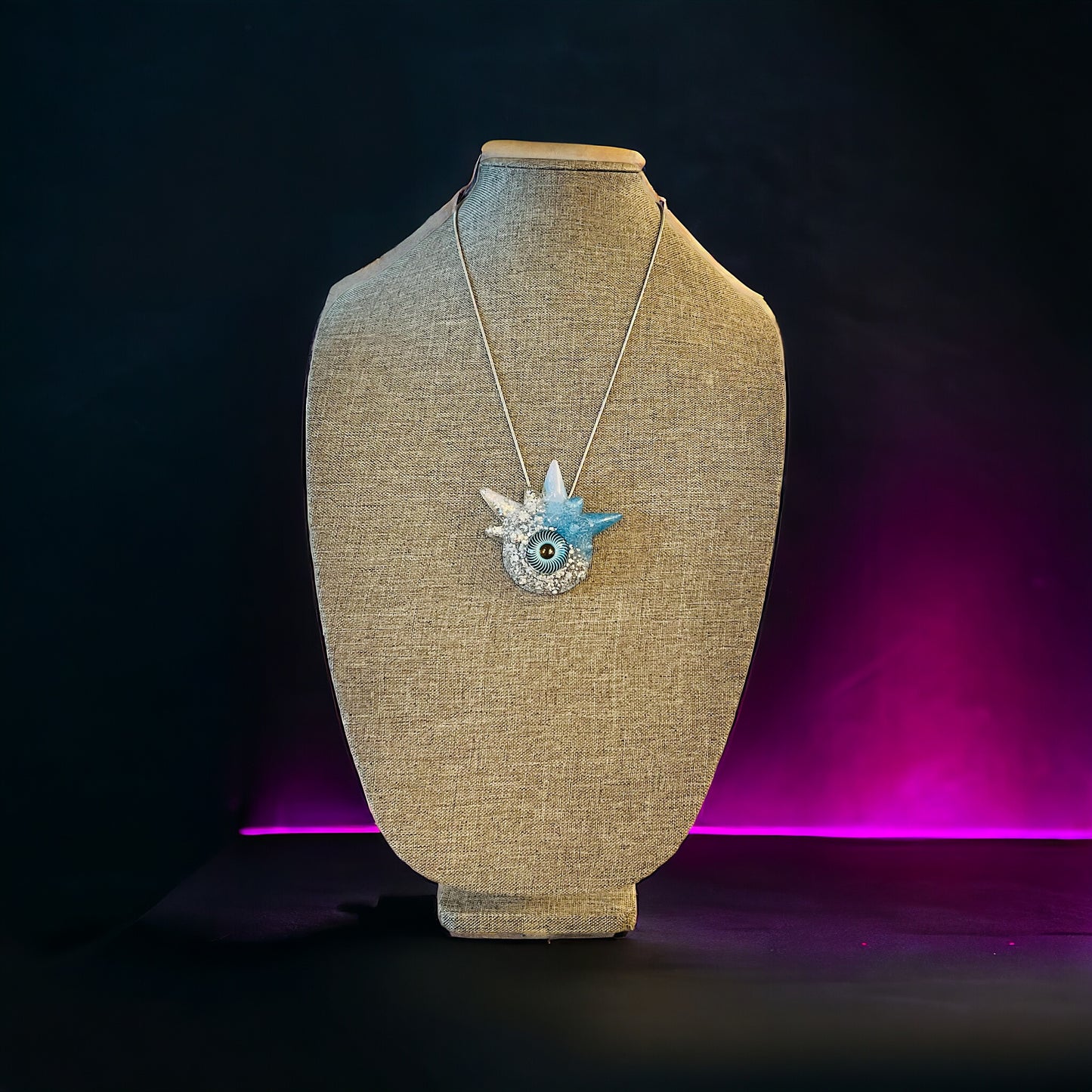 Gothic necklace, evil eye jewelry, dragon eye, handmade resin necklace, quirky pastel goth gift, spooky jewelry, kawaii gift.