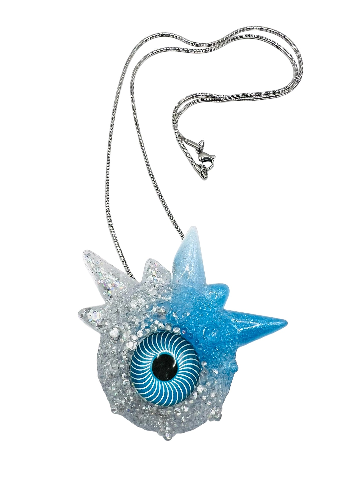 Gothic necklace, evil eye jewelry, dragon eye, handmade resin necklace, quirky pastel goth gift, spooky jewelry, kawaii gift.