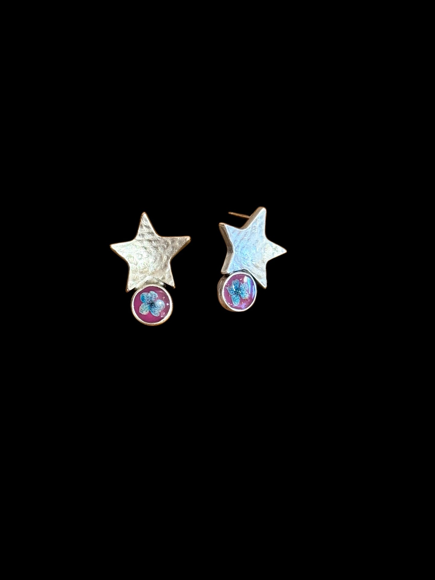 Silver plated star earrings