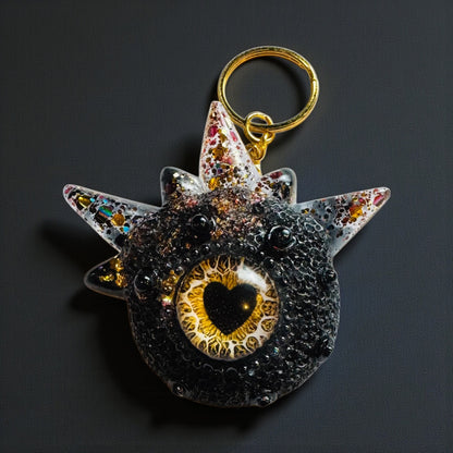 Monster black and rose gold keychain. Model Spiky.