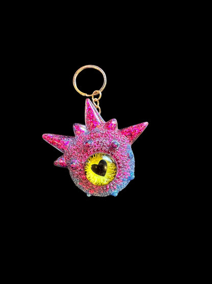 Monster pink and blue keychain. Model Spiky.