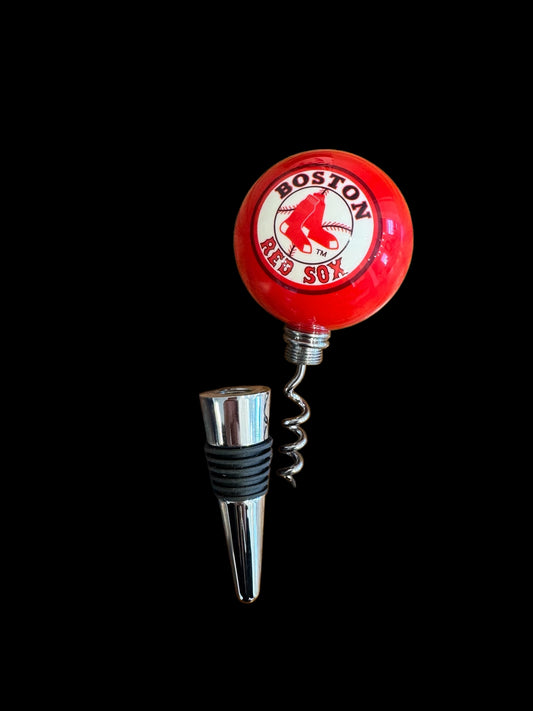 Red Sox billiard Ball Wine Stopper & Corkscrew Set