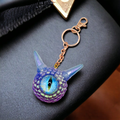 Monster Purple Glitter keychain. Model Pointy.