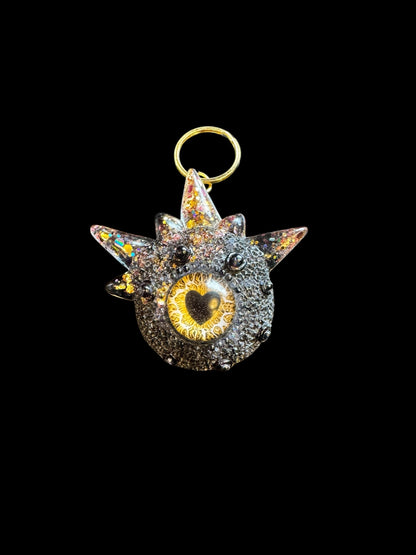 Monster black and rose gold keychain. Model Spiky.