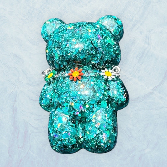 Turquoise bear brooch