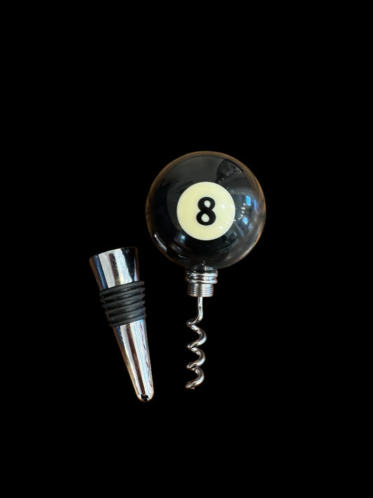 8-Ball Wine Stopper & Corkscrew Set