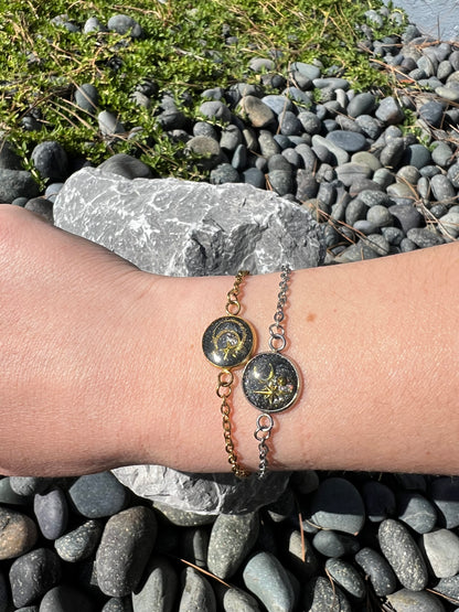 Moon and Star silver bracelet