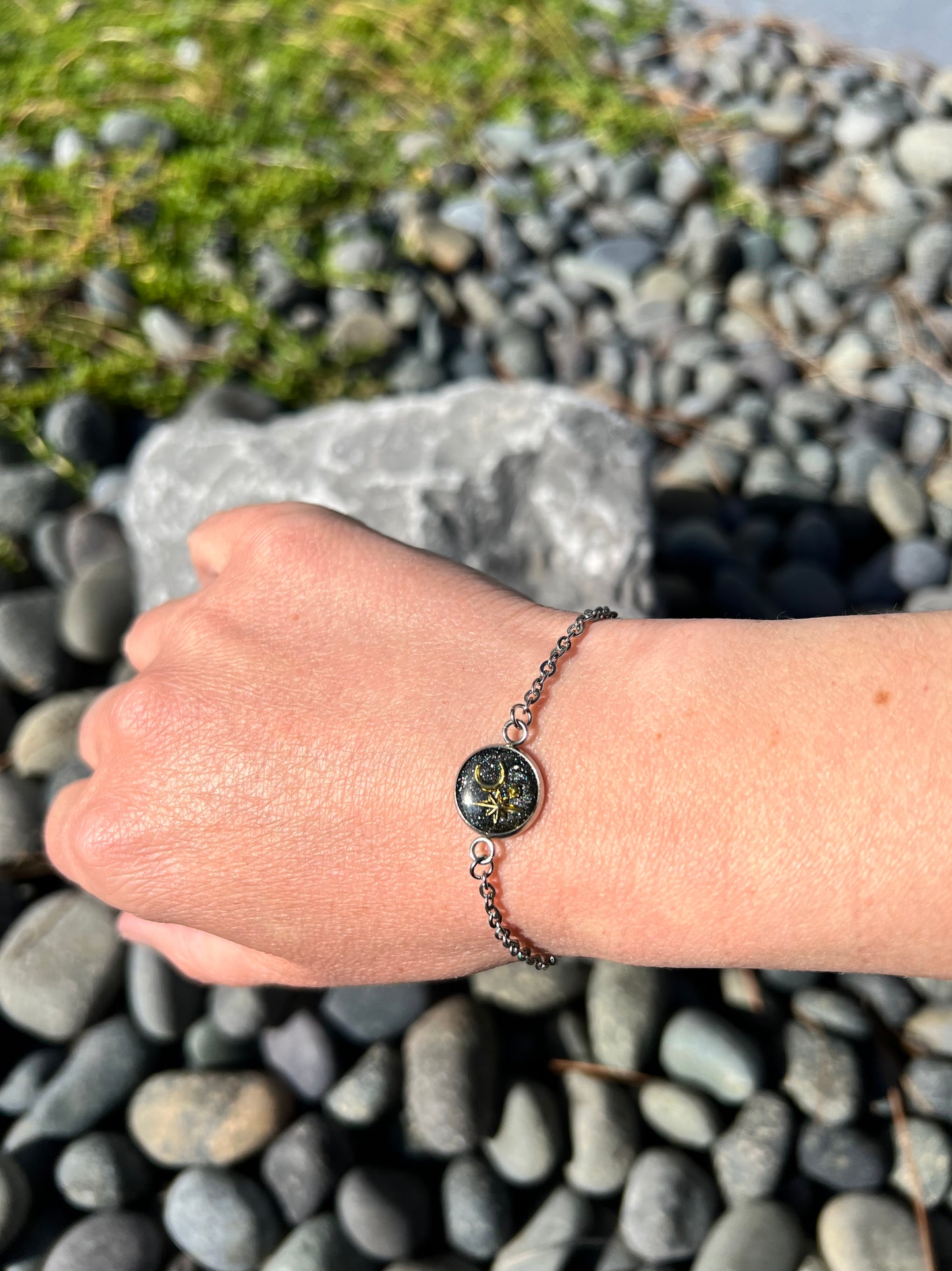 Moon and Star silver bracelet