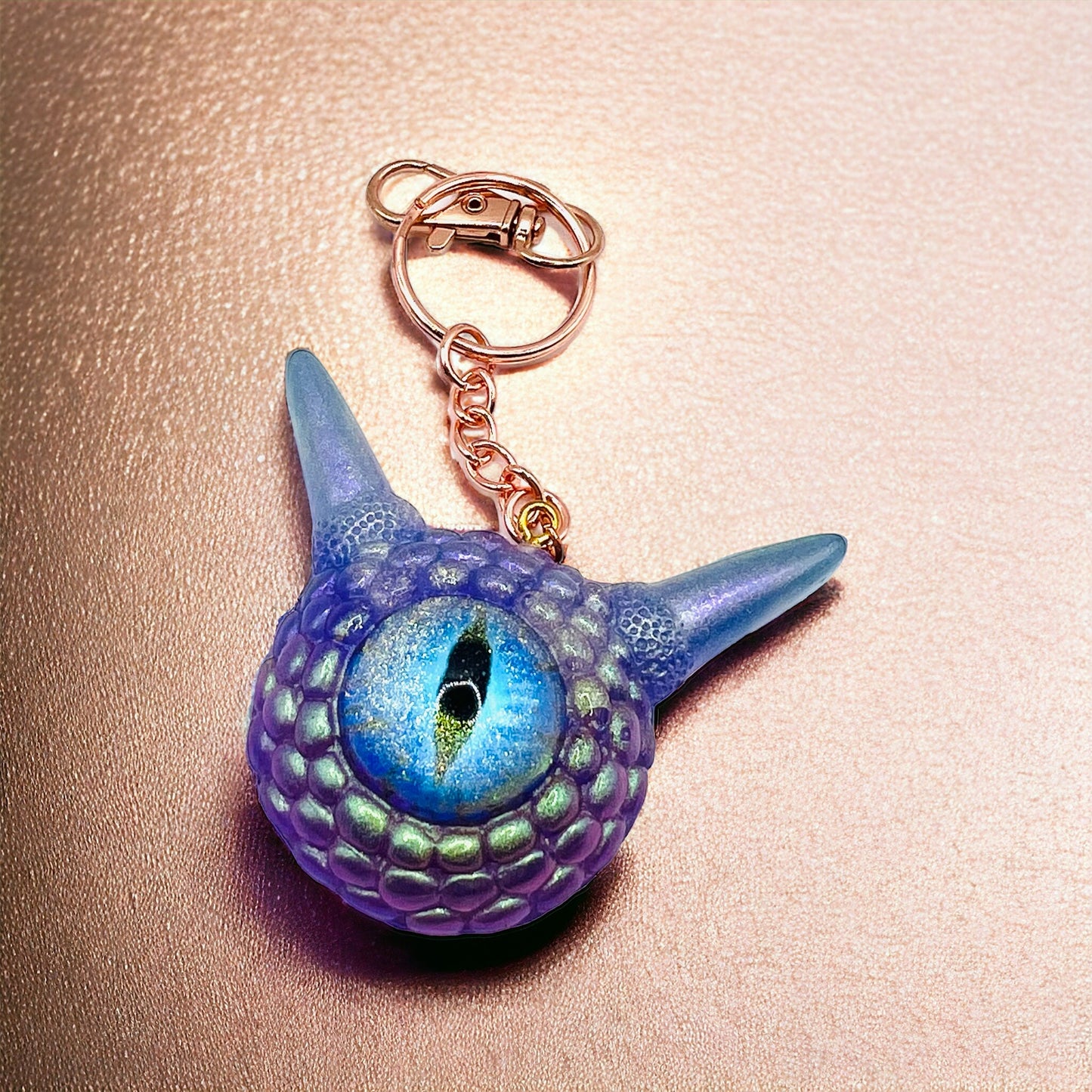 Monster Purple Glitter keychain. Model Pointy.