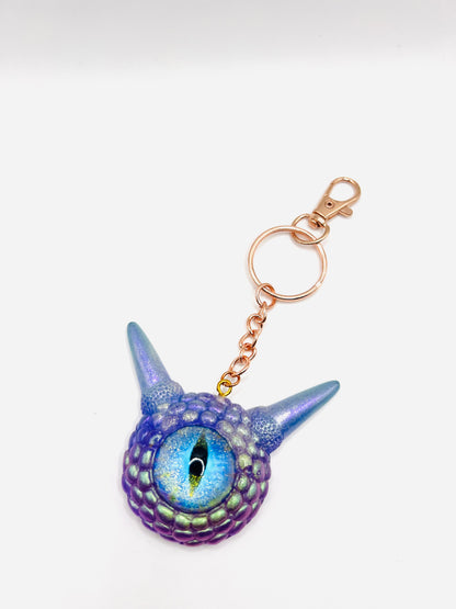 Monster Purple Glitter keychain. Model Pointy.