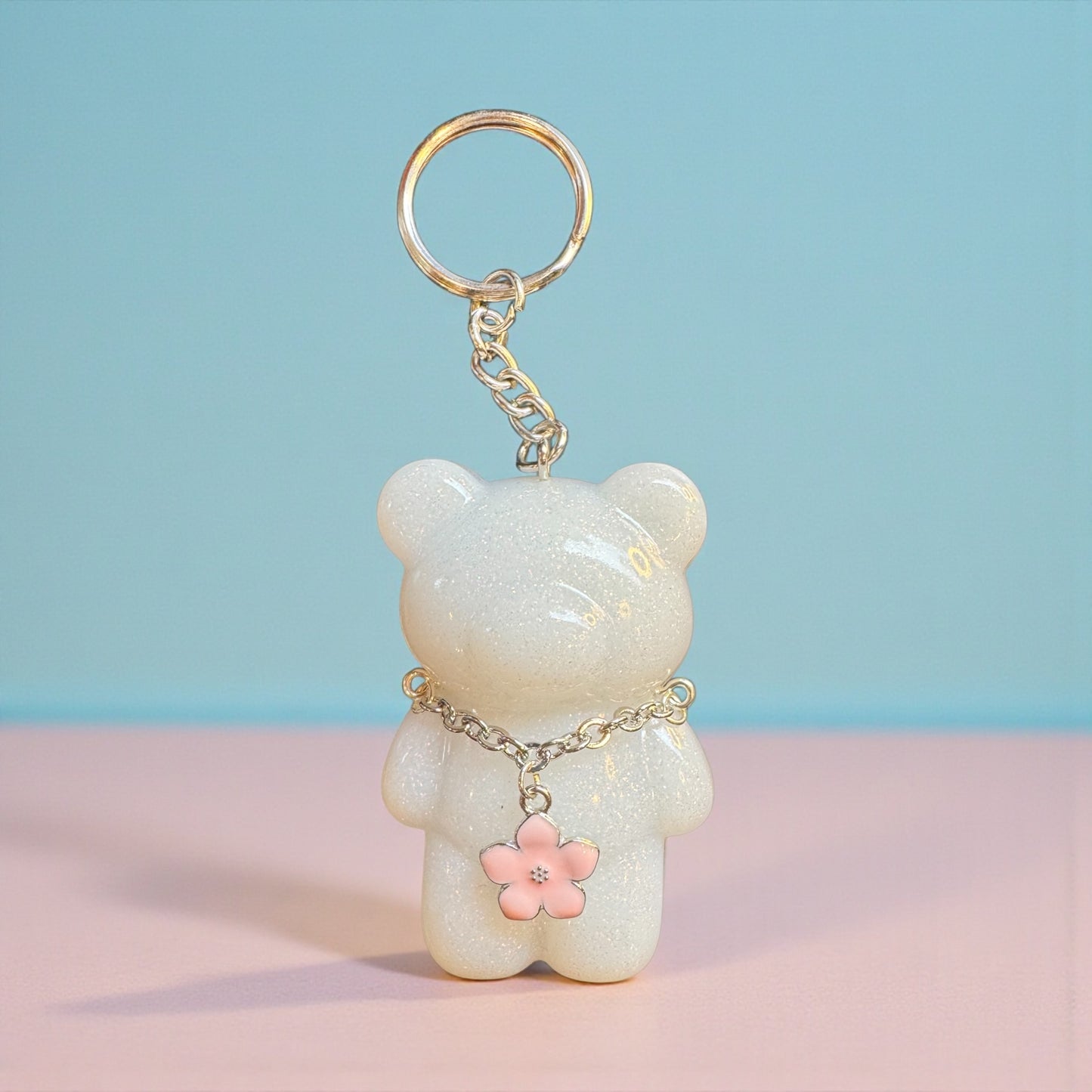 White gummy bear keychain