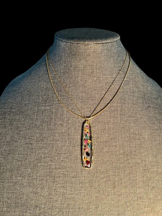 Multi dried flower necklace