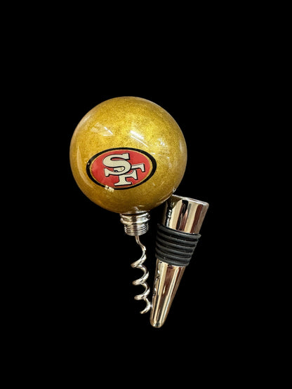 49ers billiard Ball Wine Stopper & Corkscrew Set