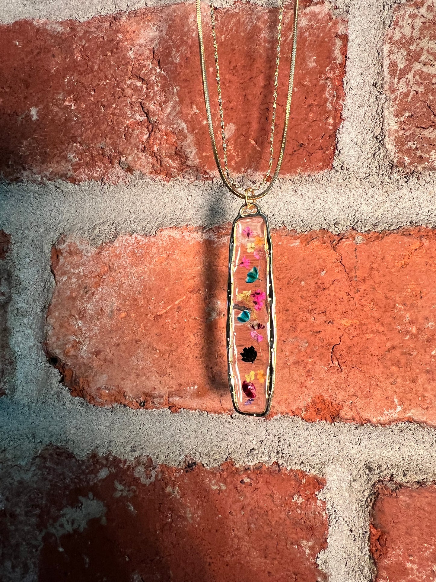 Multi dried flower necklace