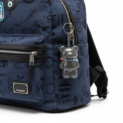 Sparkly silver gummy bear keychain