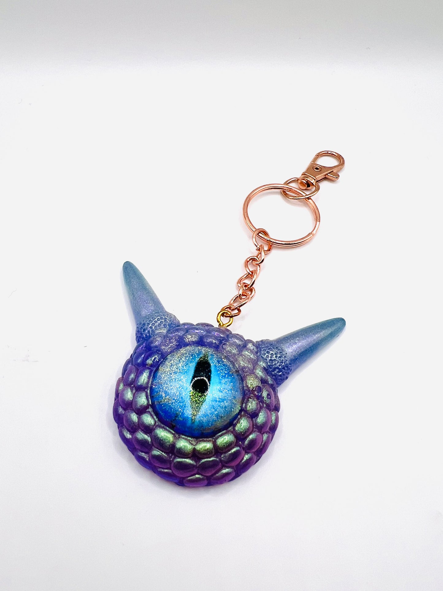 Monster Purple Glitter keychain. Model Pointy.