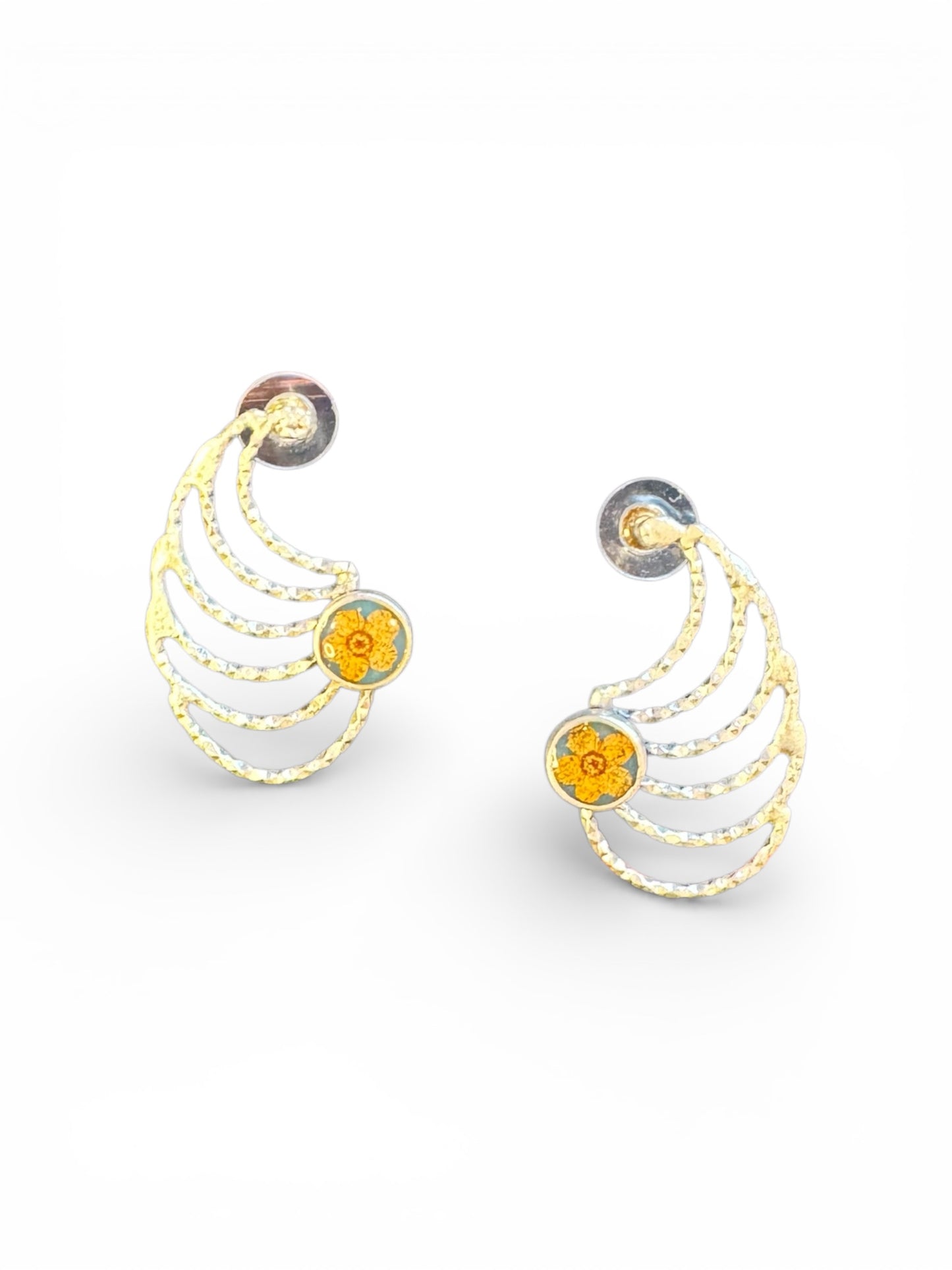 Silver plated wings earrings