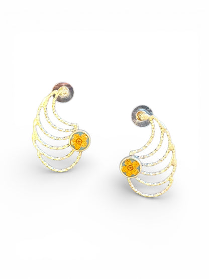 Silver plated wings earrings