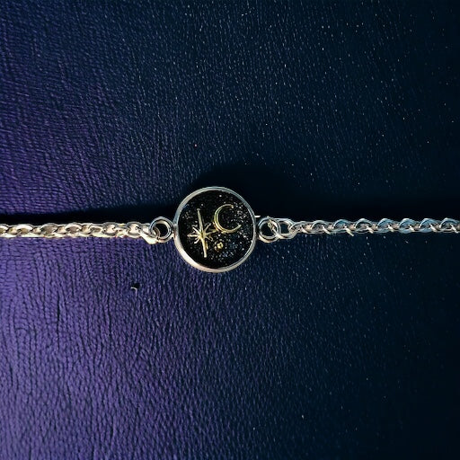 Moon and Star silver bracelet