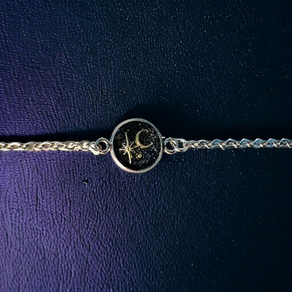 Moon and Star silver bracelet