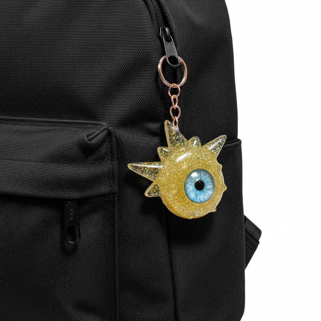 Monster peach keychain. Model Spiky.