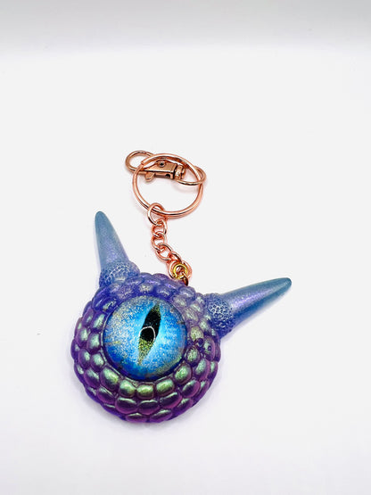 Monster Purple Glitter keychain. Model Pointy.