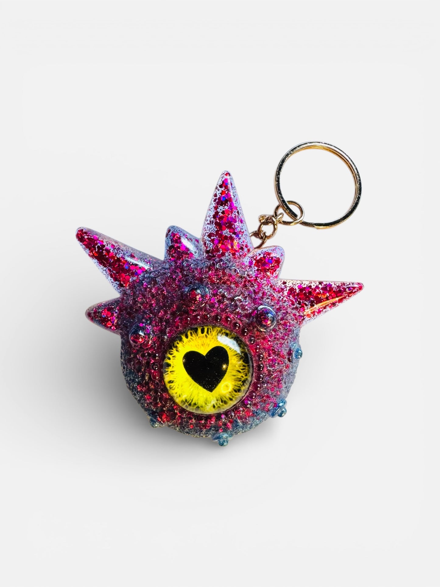 Monster pink and blue keychain. Model Spiky.