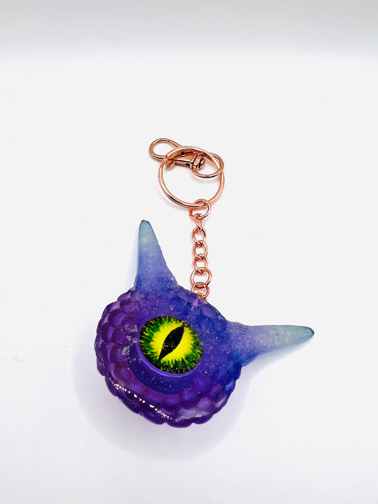 Monster Purple Glitter keychain. Model Pointy.